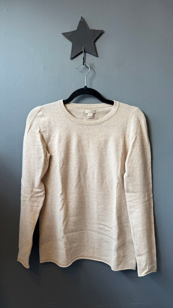 Cashmere Raw Hem Crewneck Sweater