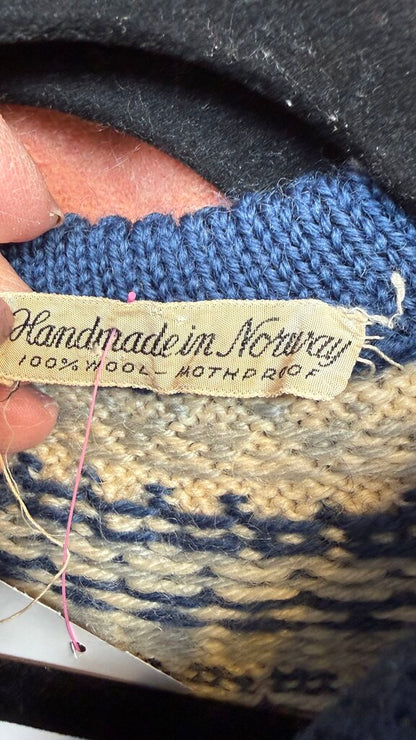 Vintage Handmade in Norway Fair Isle Cardigan