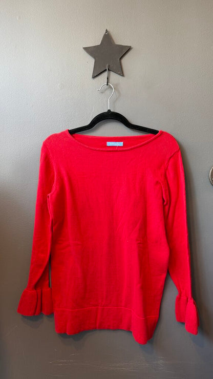 Ruffle Hem Cotton Cashmere Sweater
