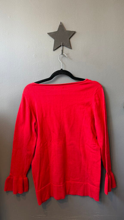 Ruffle Hem Cotton Cashmere Sweater