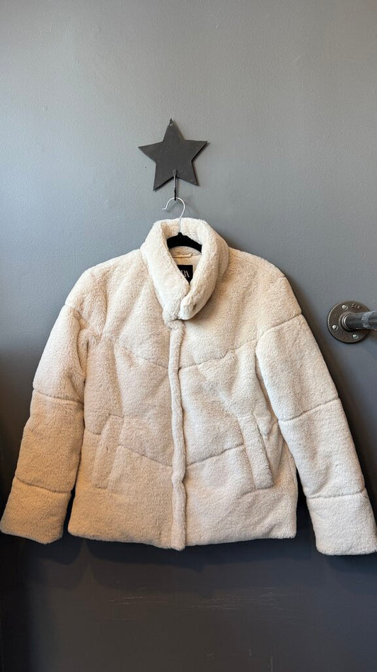 Faux Fur Zip Up Coat
