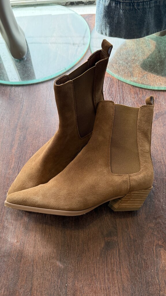 Square Toe Faux Suede Booties