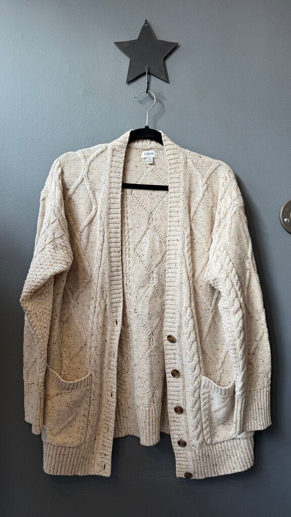 Cableknit Fleked Cardigan Sweater