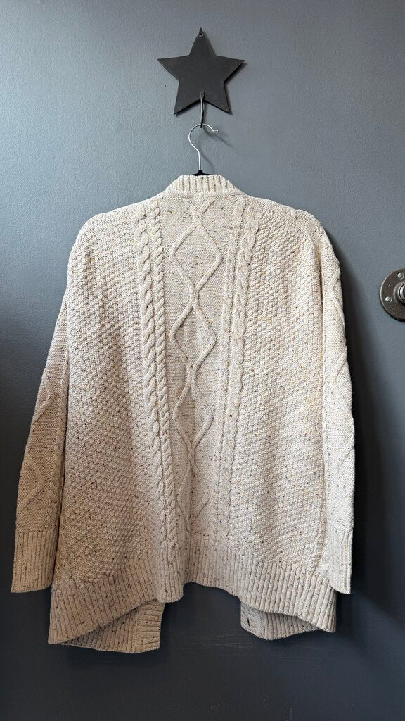 Cableknit Fleked Cardigan Sweater