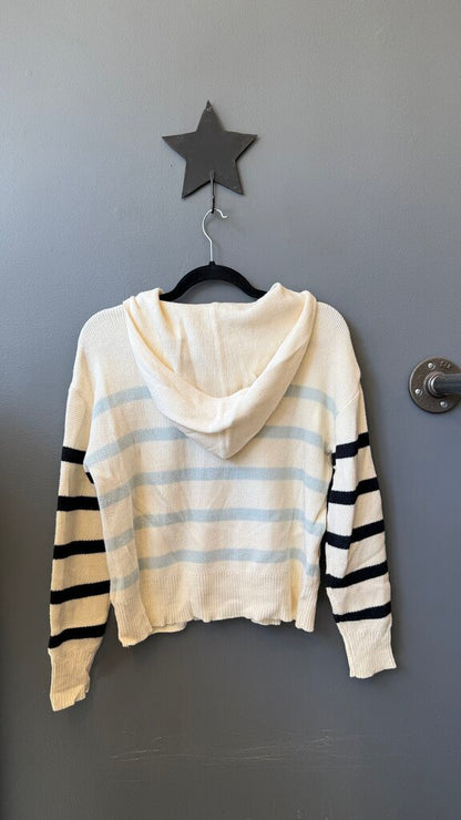 Striped Hoodie Zip Sweater