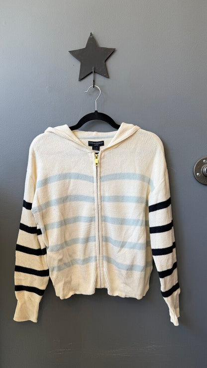 Striped Hoodie Zip Sweater