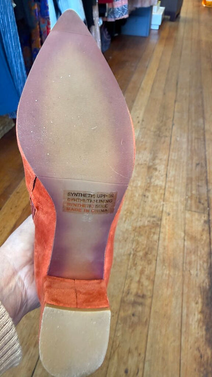 Faux Suede Orange Boots