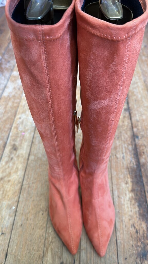 Faux Suede Orange Boots