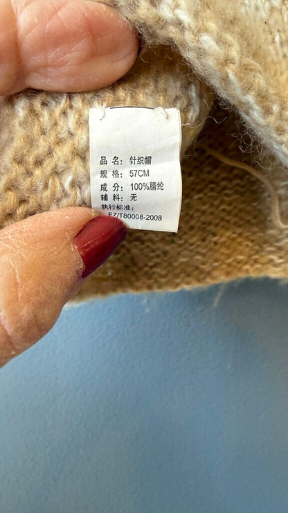 Flower Knit Beanie Hat
