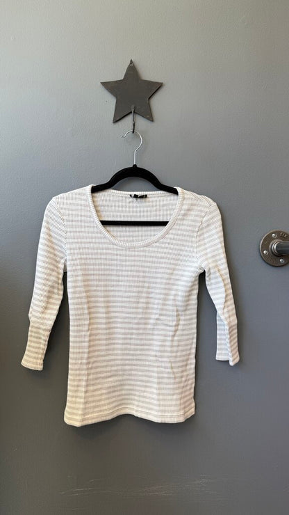 Waffle Stripe Scoopneck Top