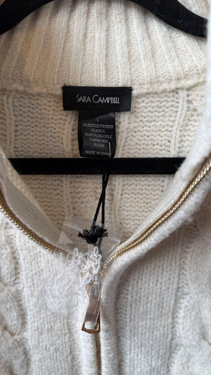 Cableknit Zip Up Sweater