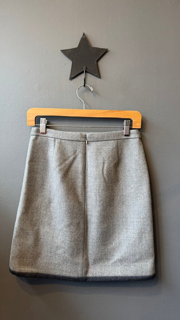Wool Flannel Notch Mini Skirt