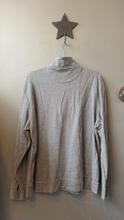 Stripe Knit 1/4 Zip Pullover