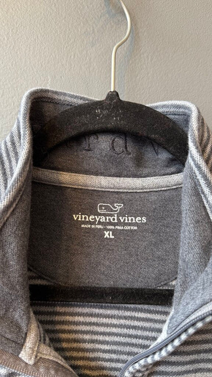 Stripe Knit 1/4 Zip Pullover