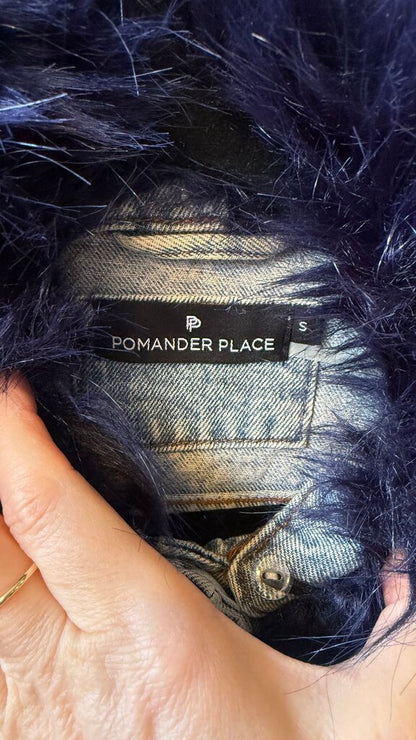 Faux Fur Collar Denim Jacket