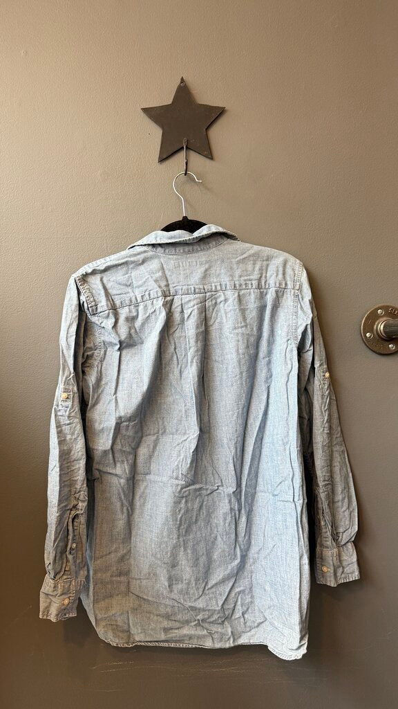 Popover Chambray Blouse