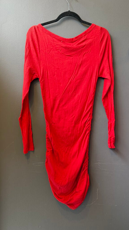 Ribbed Ruched Longsleeve Tshirt Dress