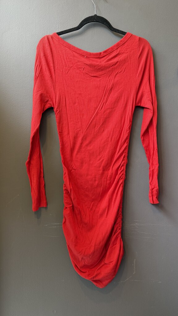 Ribbed Ruched Longsleeve Tshirt Dress