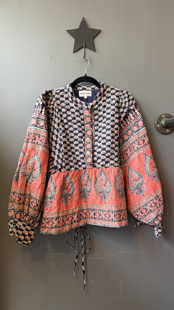 Batik Quilted Peplum Blouse