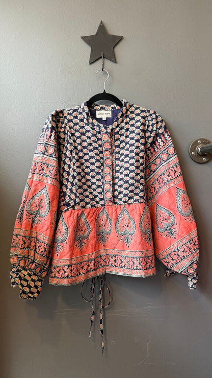 Batik Quilted Peplum Blouse