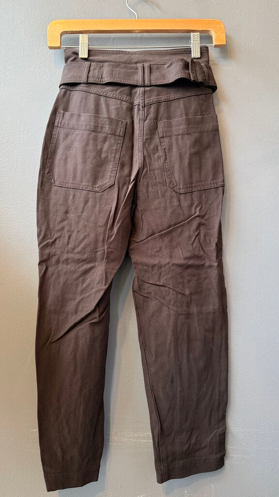 Petite Tapered Belted Pants