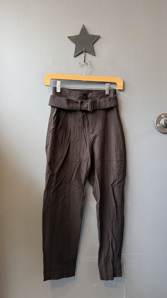 Petite Tapered Belted Pants