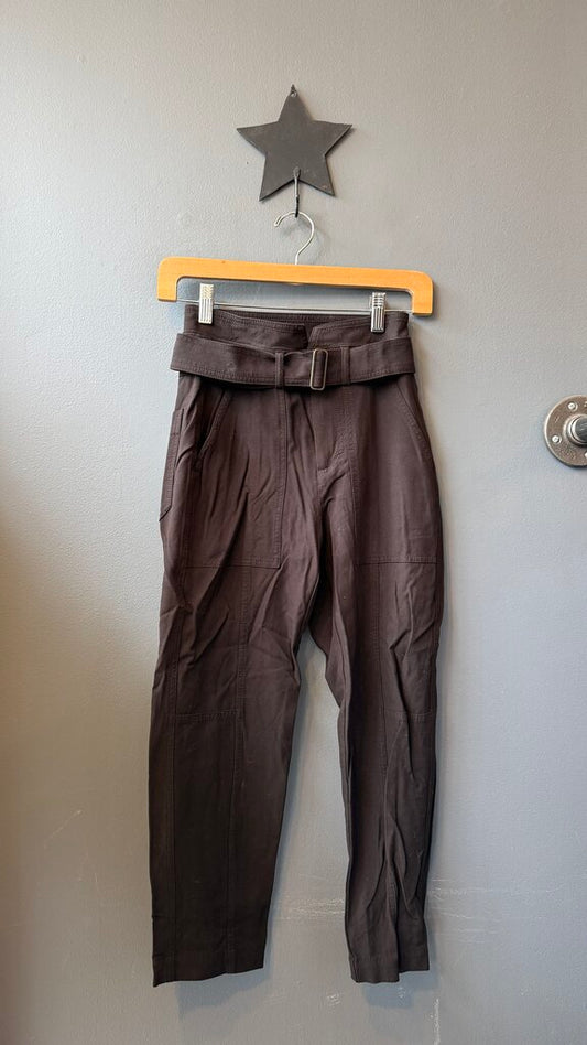 Petite Tapered Belted Pants