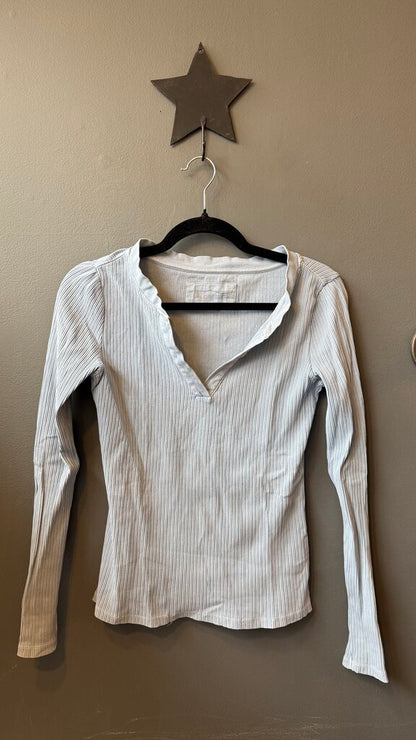 Ribbed Notch Neck TShirt