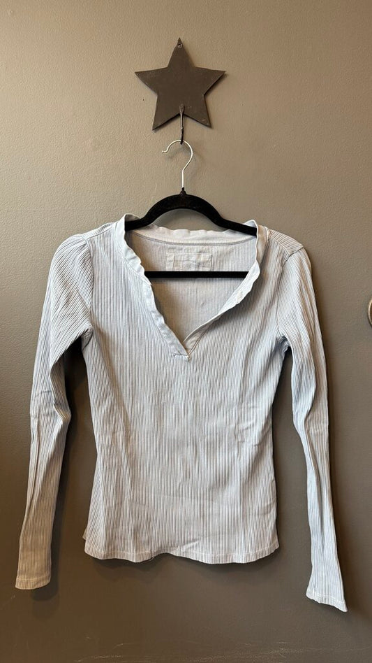 Ribbed Notch Neck TShirt