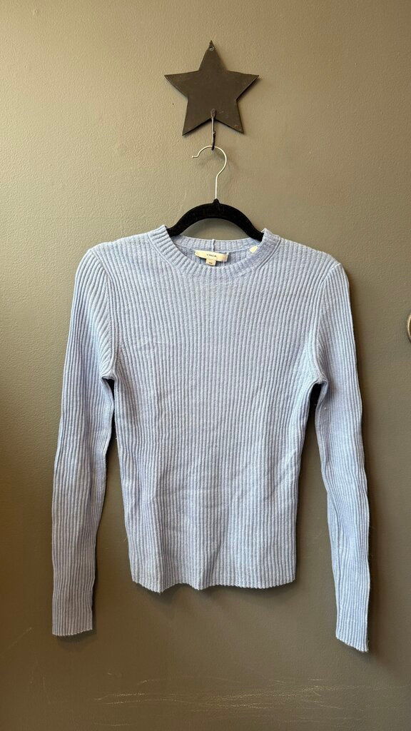 Cashmere Silk Ribbed Crewneck Sweater