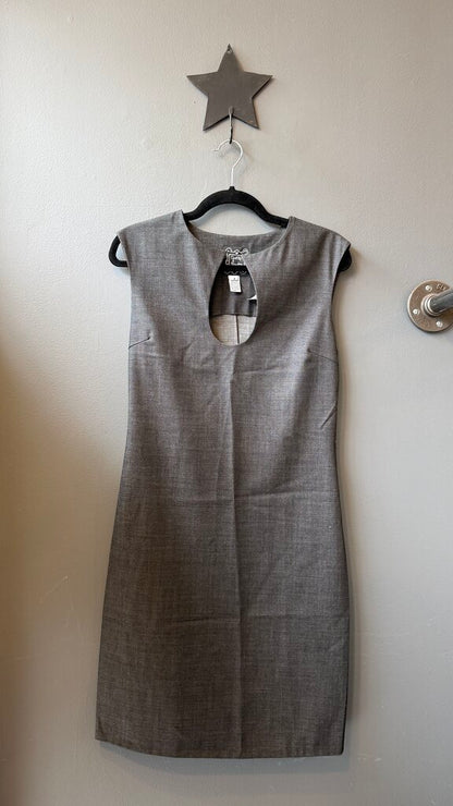 Wool Blend U Neck Sheath Dress