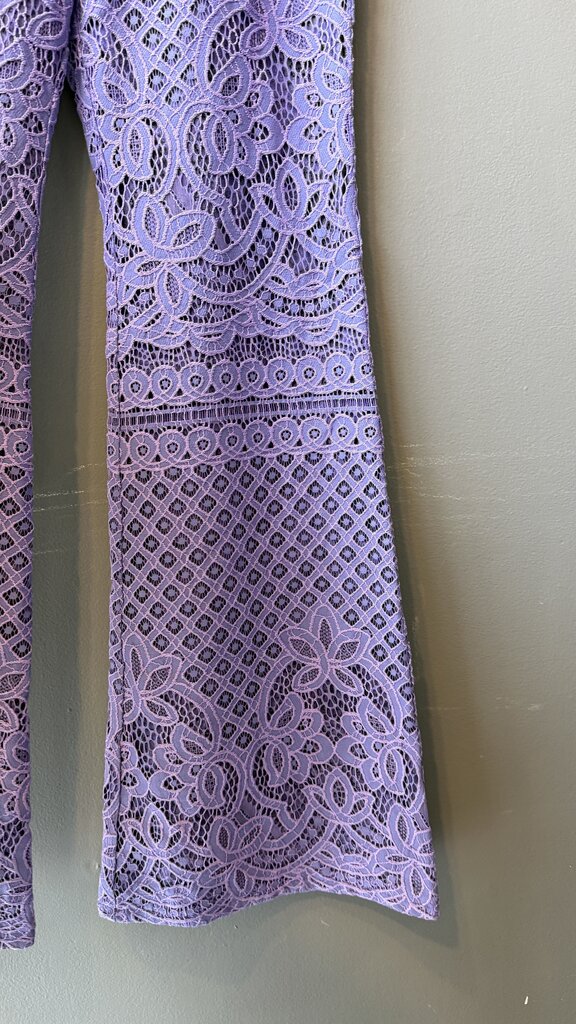 Lace Flare High Rise Pants