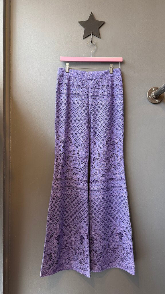 Lace Flare High Rise Pants