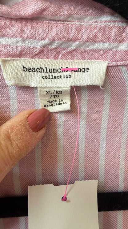 Stripe Tie Waist Button Up Top