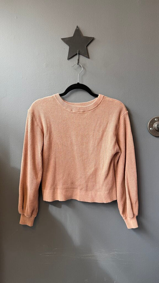 Cross Back Crop Ribbed Sweater