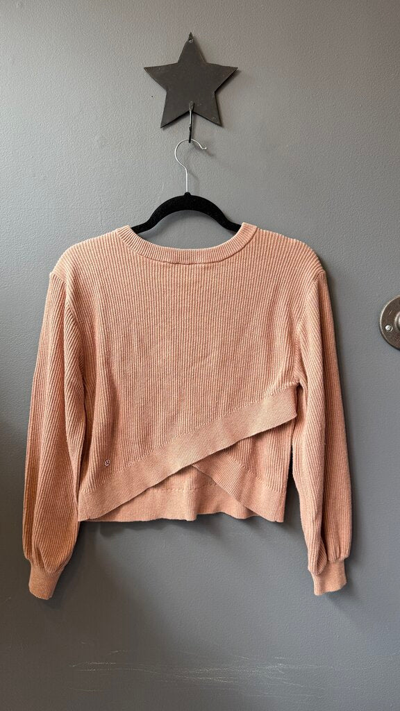 Cross Back Crop Ribbed Sweater