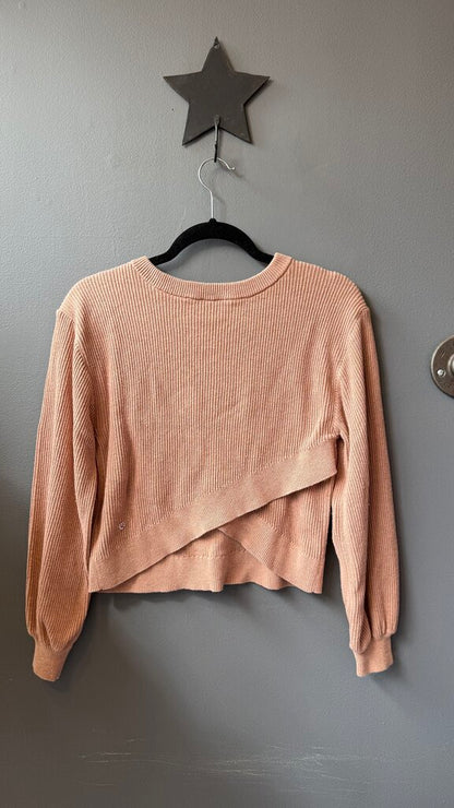 Cross Back Crop Ribbed Sweater