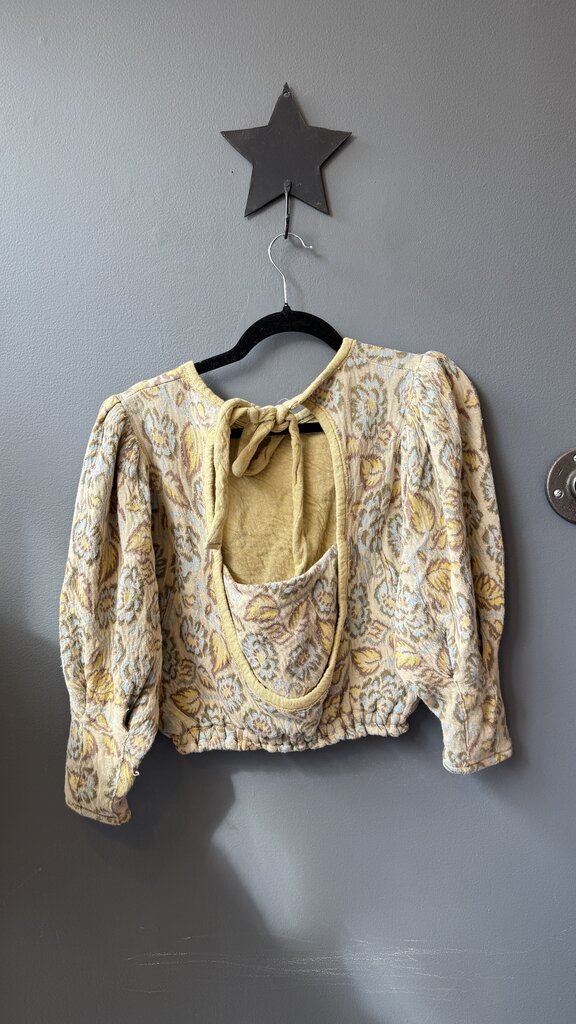 Floral Bow Back Keyhole Top