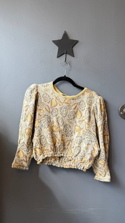 Floral Bow Back Keyhole Top