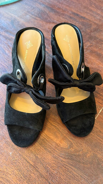 Bow Peep Toe Block Heels