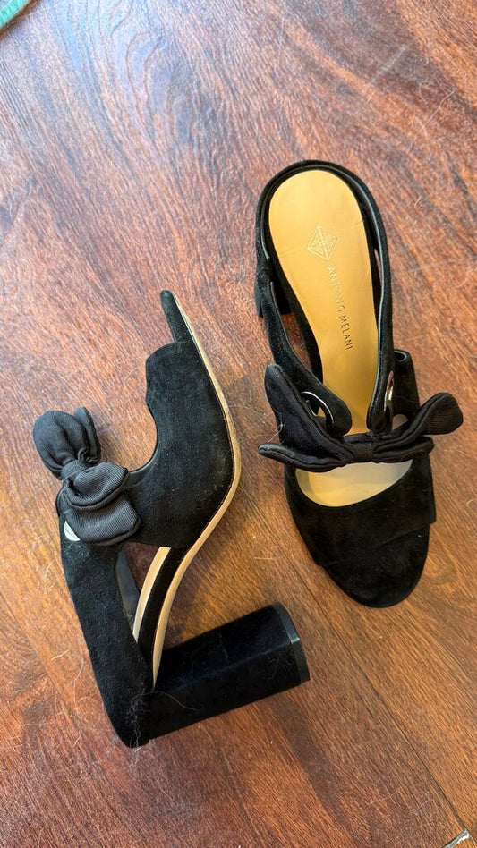 Bow Peep Toe Block Heels