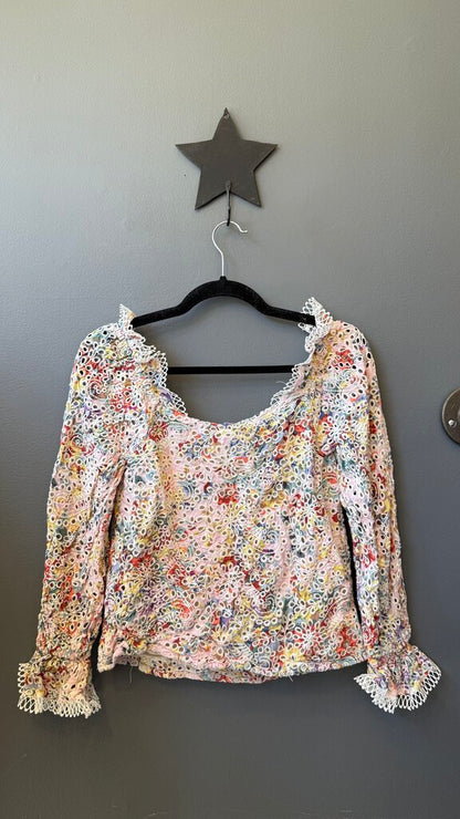 Eyelet Floral Blouse