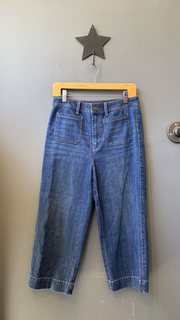 Petite High Waist Wide Crop Jeans