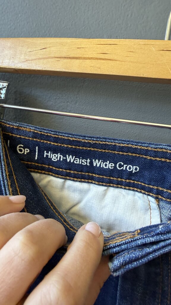 Petite High Waist Wide Crop Jeans
