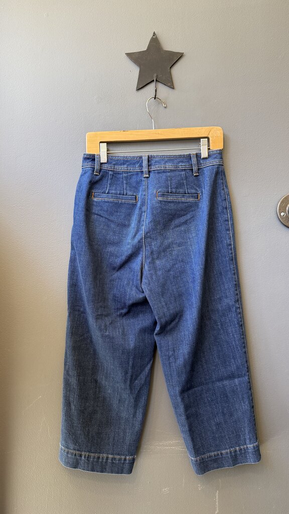 Petite High Waist Wide Crop Jeans