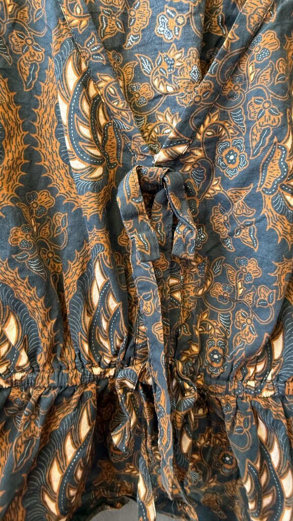 Blockprint Bow Front Blouse