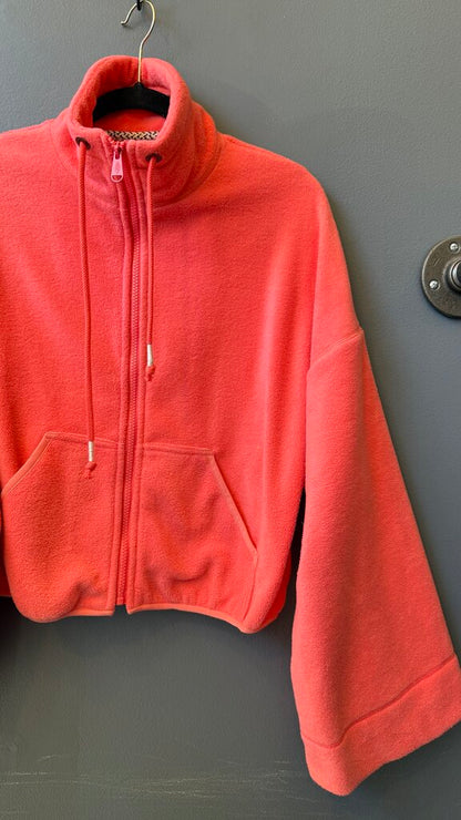 Bell Sleeve Crop Fleece Jacket