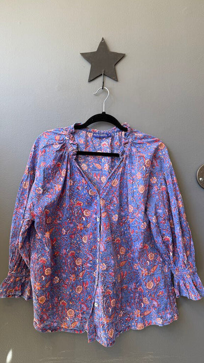 Block Print Floral Blouse