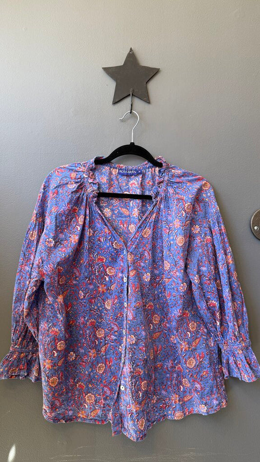 Block Print Floral Blouse