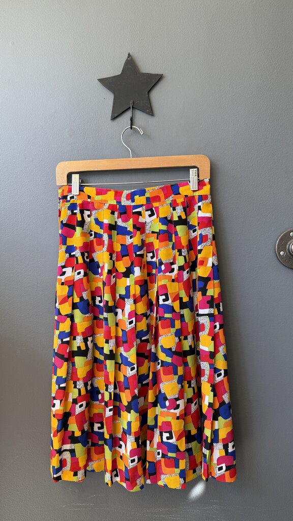 Vintage Pleated Midi Skirt